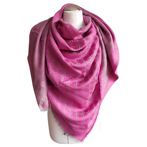 gucci pink scarf wool|silk Gucci scarf women.